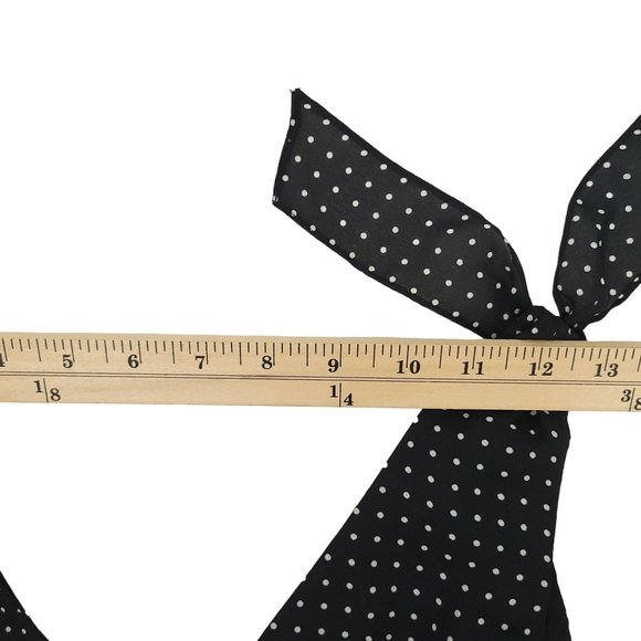 Ann Taylor Loft Black White Polka Dot Dress Size 6 Sleeveless Tied Knot Shoulder - Picture 4 of 13
